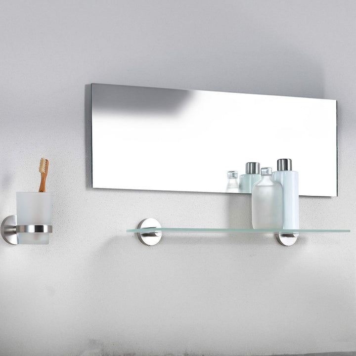 Bürstenking Glasablage 52 cm, stilvolles Glasregal fürs Badezimmer, einfache Wandmontage, ideal für