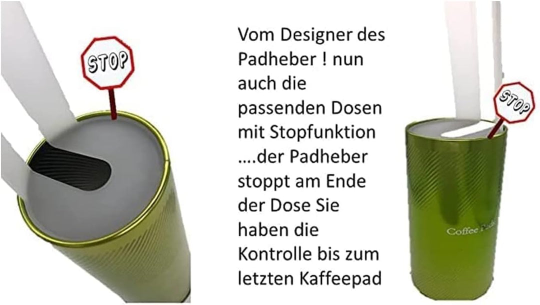 Premium Paddose für 20 Kaffeepads GOLD S +Tisch Abfallbehälter ohne Deckel mit Ø 8,5 x 9 cm, 0.5 Lit