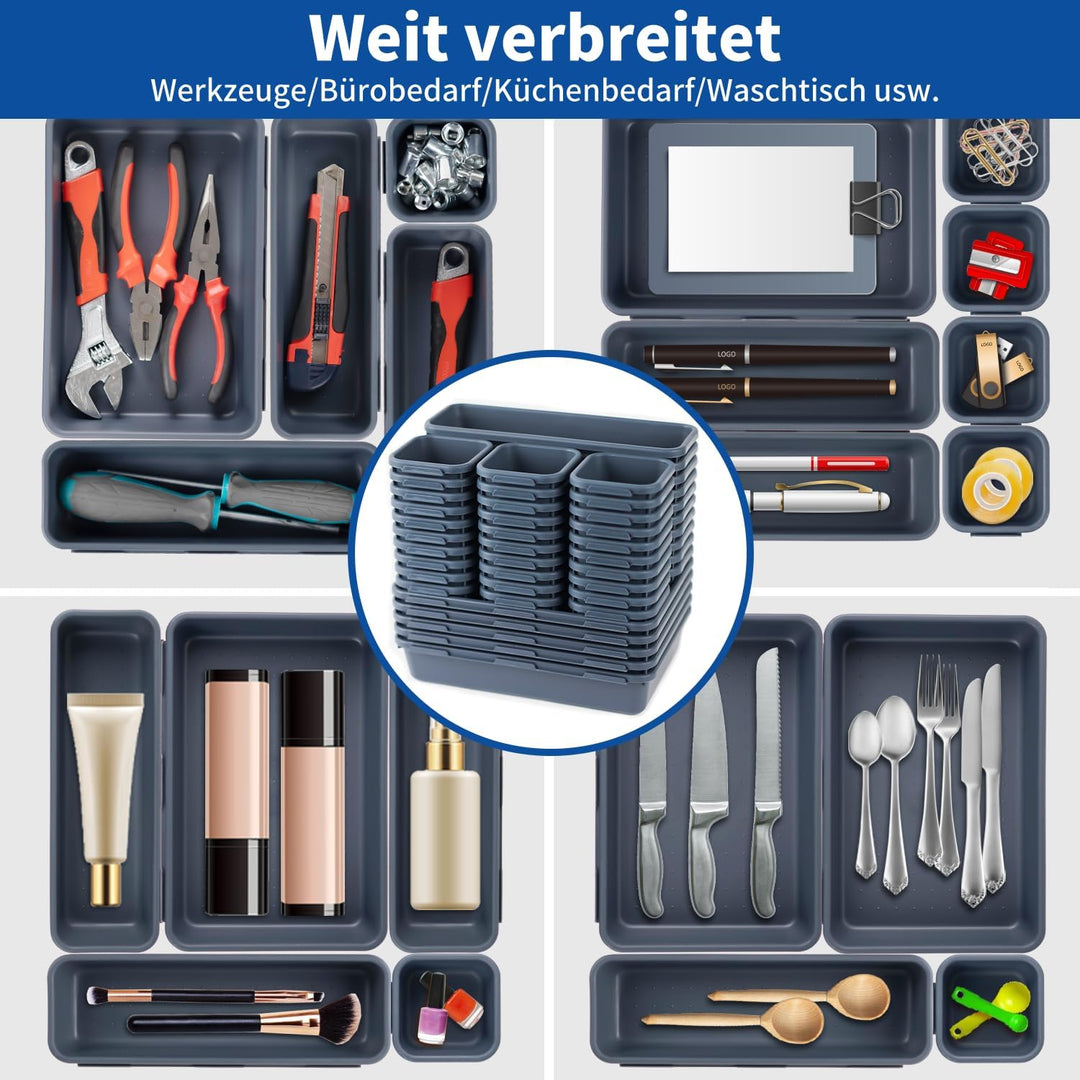 45 Stück Werkzeugkoffer Leer Organizer Sortierbox, Werkzeugaufbewahrung Schubladen Ordnungssystem We
