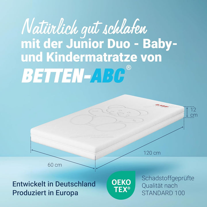 Betten-ABC OrthoMatra Junior-Duo -Das Original-Kindermatratze mit Rundum-Trittkante, Baby- und Klein