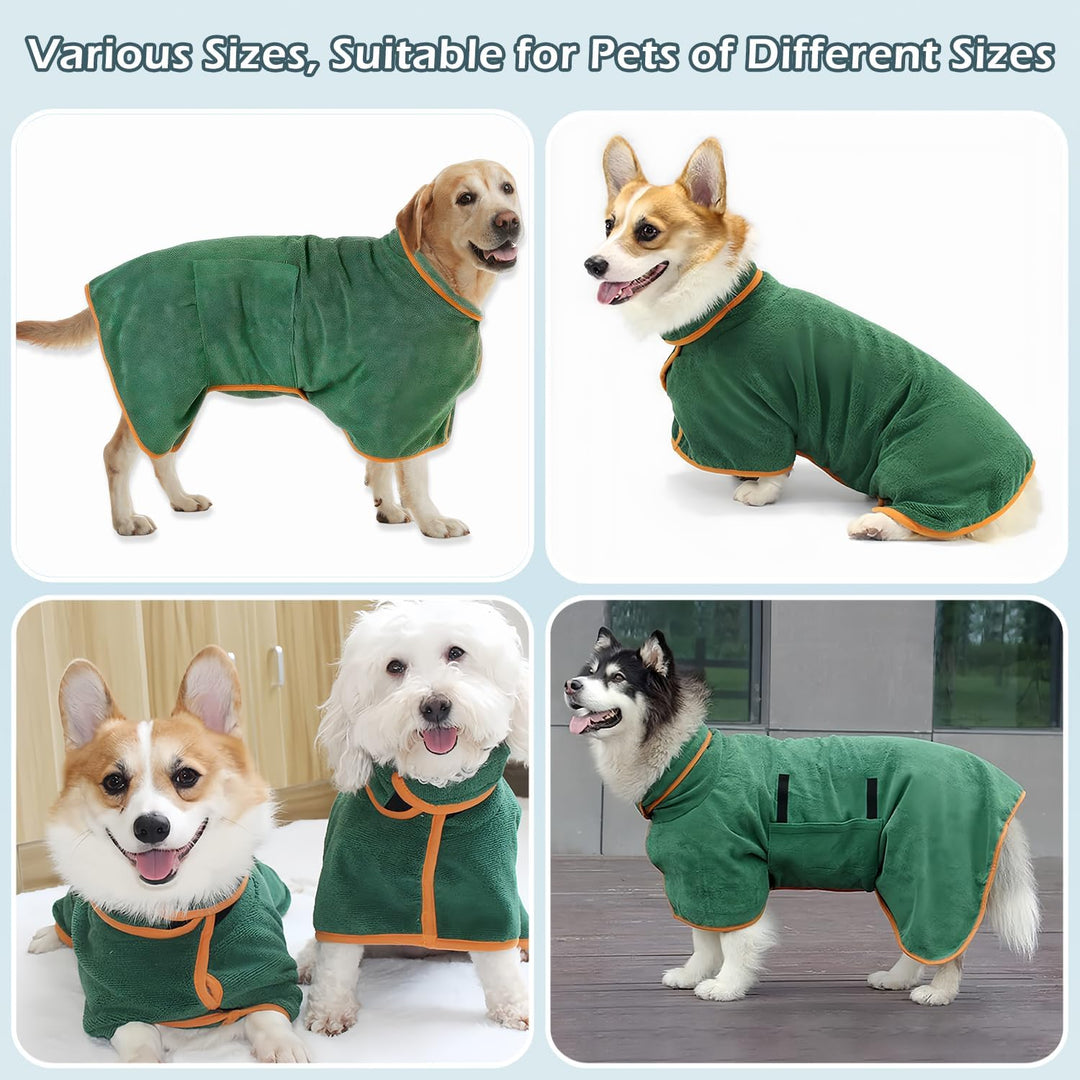 Saugfähiger Hundehandtuch-Bademantel aus Mikrofaser für kleine, mittelgrosse und grosse Haustiere, s