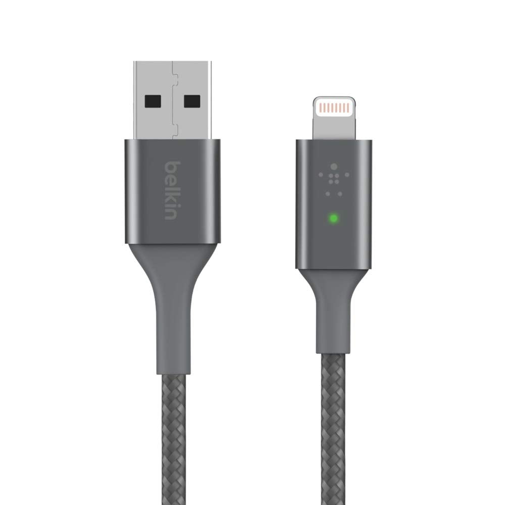 Belkin Smart LED-Ladekabel, USB-A auf Lightning, 1,2 m (Anzeige des Ladestatus) für iPhone, AirPods