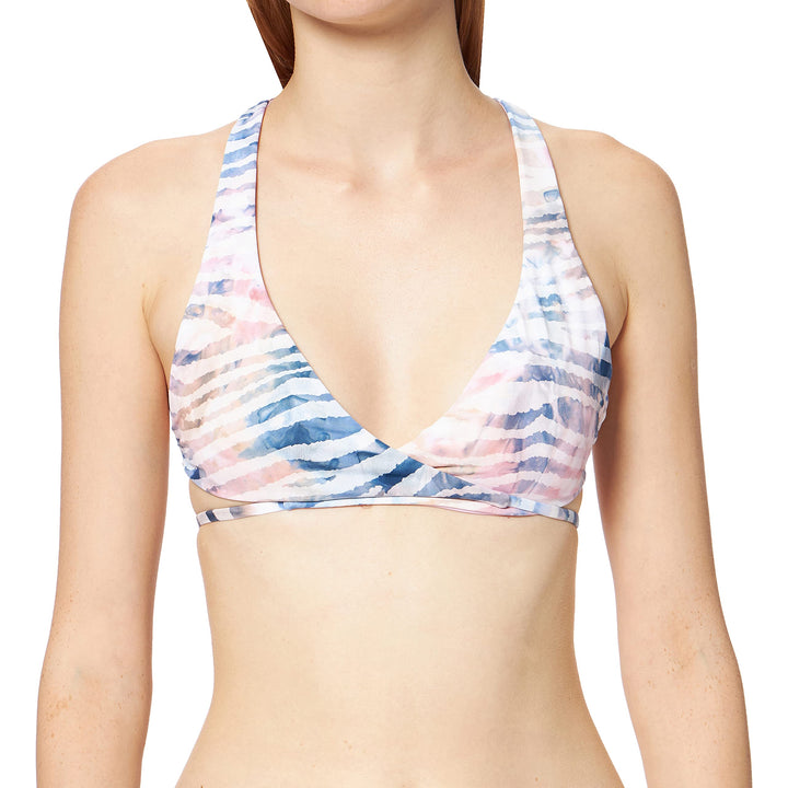 Hurley Women's W Zebra Color Wash Wrap Top Bikini Top S Rost-pink, S Rost-pink