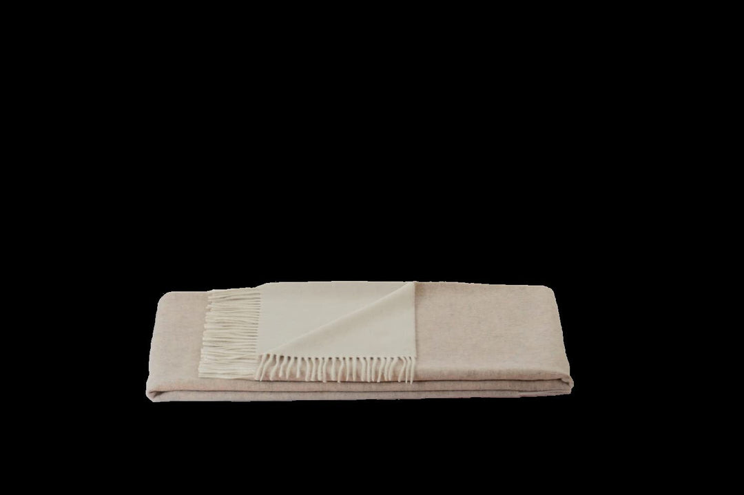 STEINBECK Decke Rom aus 100% Lambswool 130x190 cm in 4 kräftigen Farben, Beige, Beige