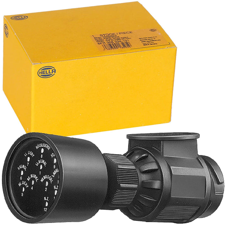 HELLA - Prüfgerät, Anhängersteckdose - 12V - 13-polig - DIN/ISO: 11446 - mit LED-Anzeige - 8PD 007 2
