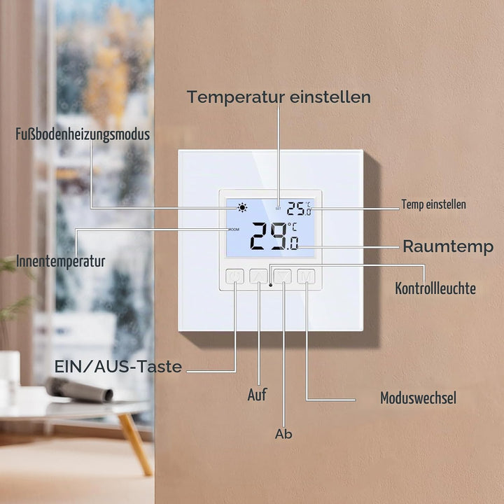 Digital Programmierbar Thermostat Heizung Weiss Bodenheizkammer Konstante Temperaturkammer für elekt