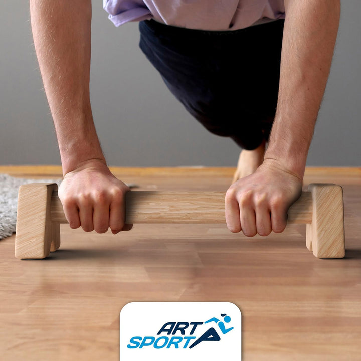ArtSport Liegestützgriffe aus Holz - Calisthenics, Parallettes, Liegestütz Barren, Indoor & Outdoor,