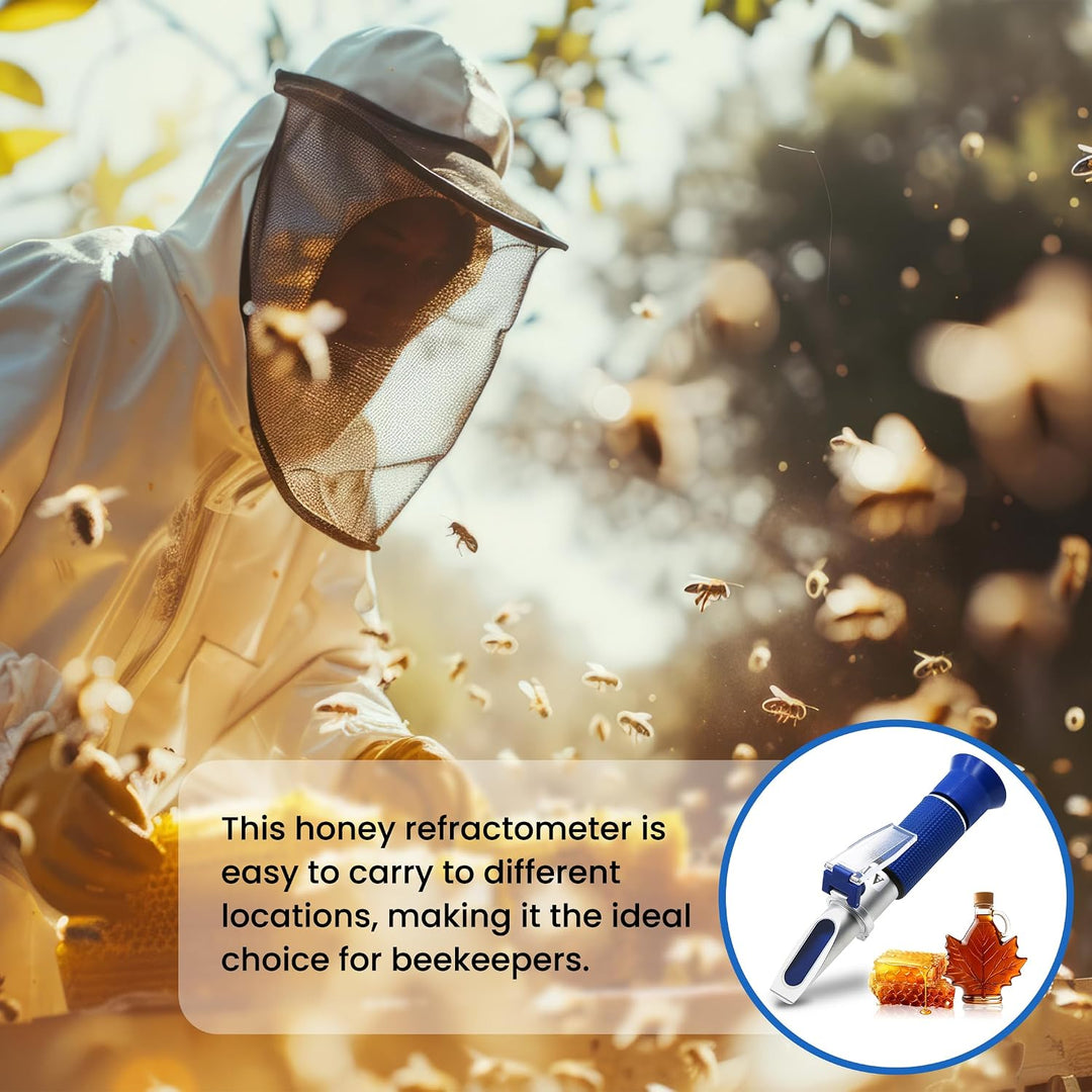 Honig Refraktometer Honig Feuchtigkeit Tester für Honig Ahornsirup Melasse Imkereibedarf, Brix und B