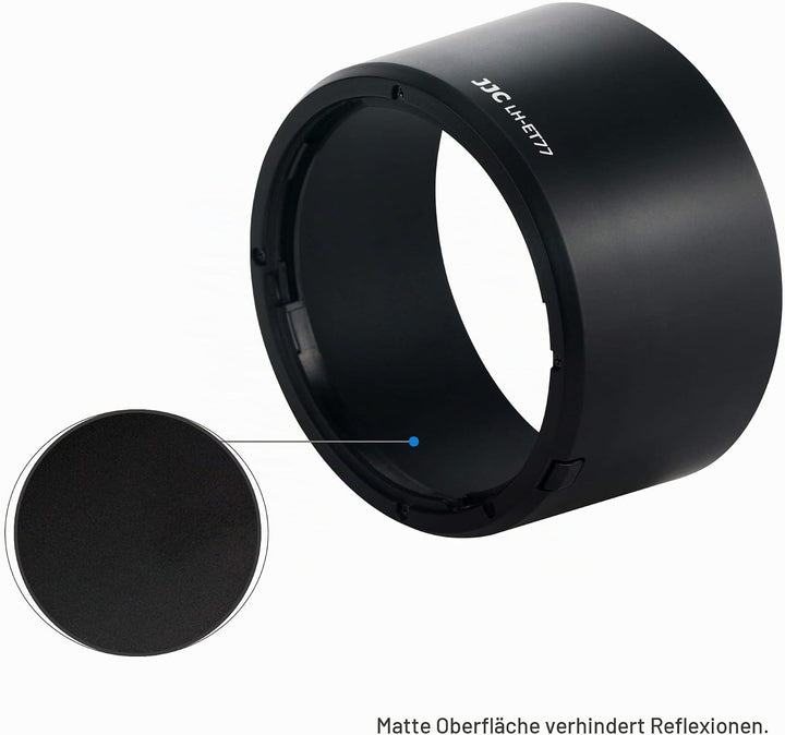 JJC ET-77 Gegenlichtblende kompatibel mit Canon RF 85 mm F2 Makro is STM Objektiv + EOS R R5 R6 RP R