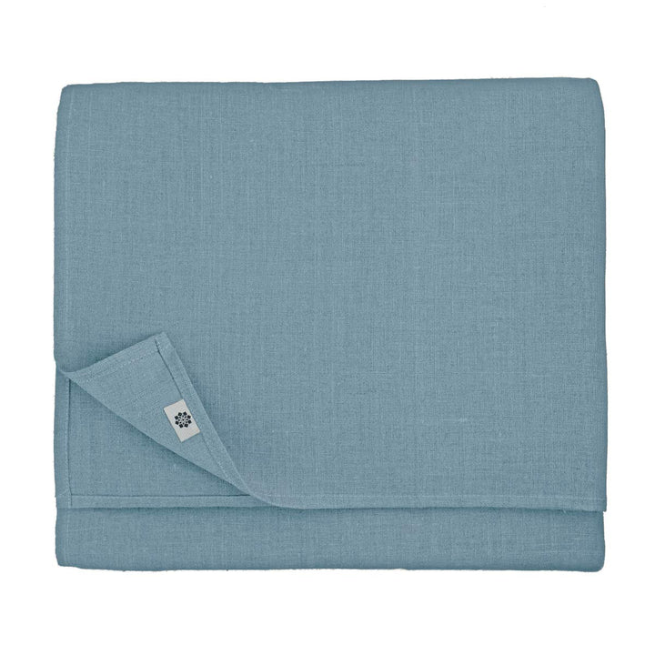 Linen &amp; Cotton Tischdecke Stoff Tischtuch Decke Tischwäsche Caerula - 100% Leinen, Blau (147 x 200 c