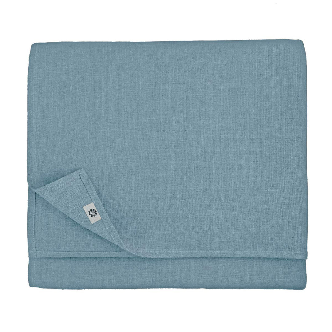 Linen &amp; Cotton Tischdecke Stoff Tischtuch Decke Caerula -100% Leinen, Blau (147 x 147 cm) Tischwäsch
