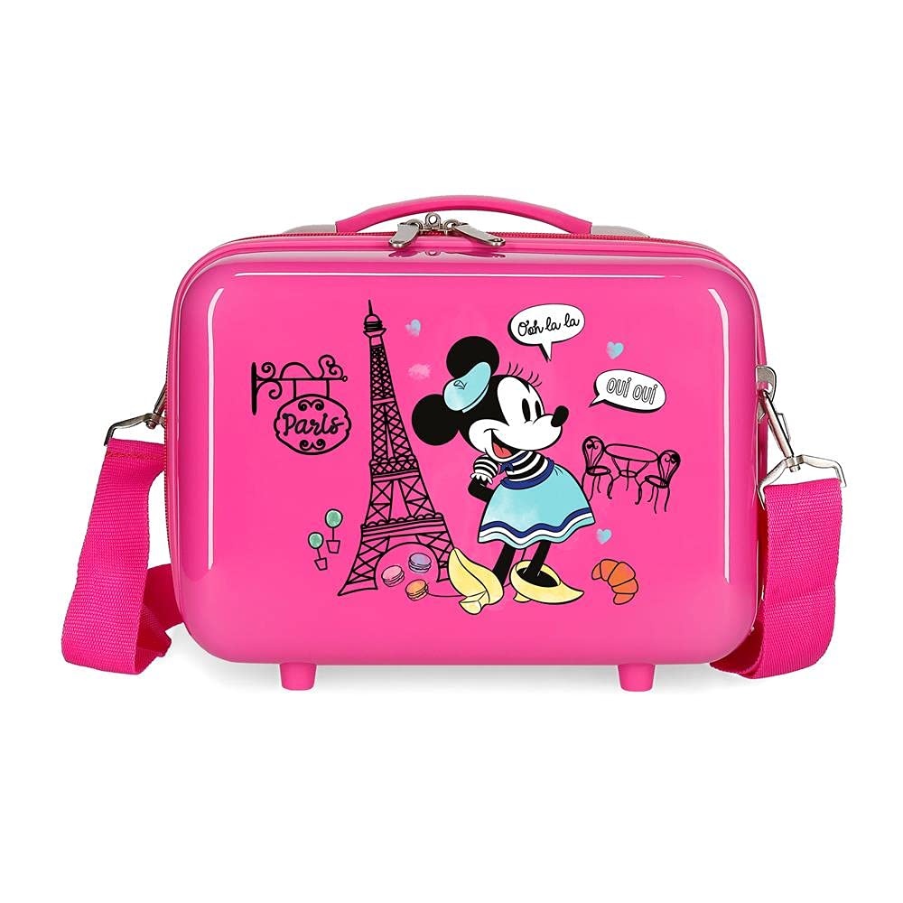 Minnie Minnie Around The World Kulturbeutel, anpassbar, mit Umhängetasche, Rosa, 29 x 21 x 15 cm, st