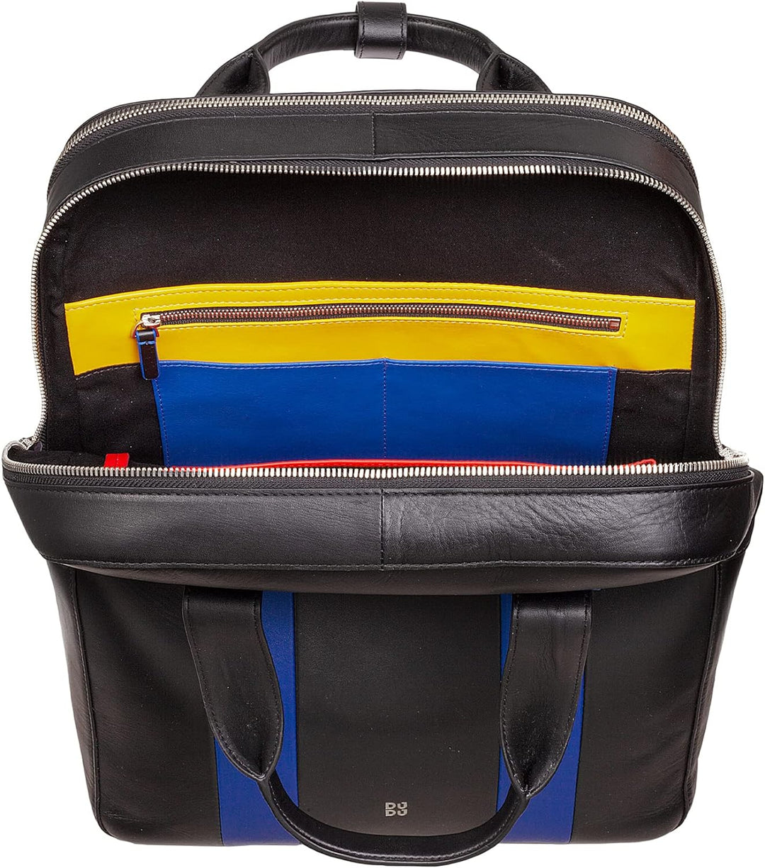 DUDU Herrenrucksack aus Leder, Laptoprucksack bis zu 16 Zoll, Tabletrucksack, Rucksack für die Reise