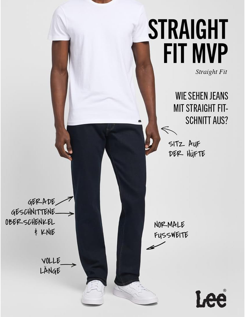 Lee Herren Jeans Straight Fit MVP 29W / 32L Rinse, 29W / 32L Rinse