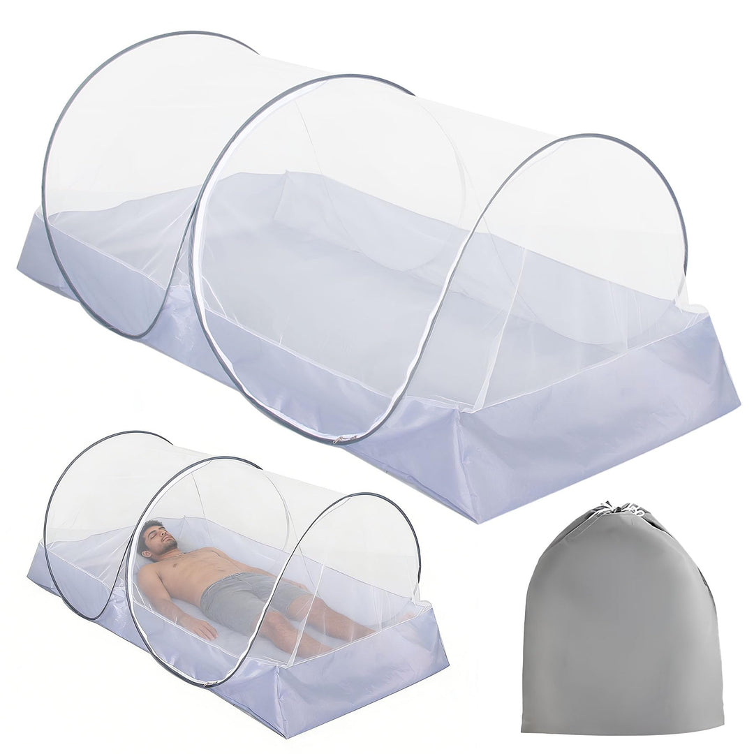 Moskitonetz Pop Up 100x200x73cm, Moskitonetz Bett klappbar, Mosquito Net imprägniert für Outdoor Ind