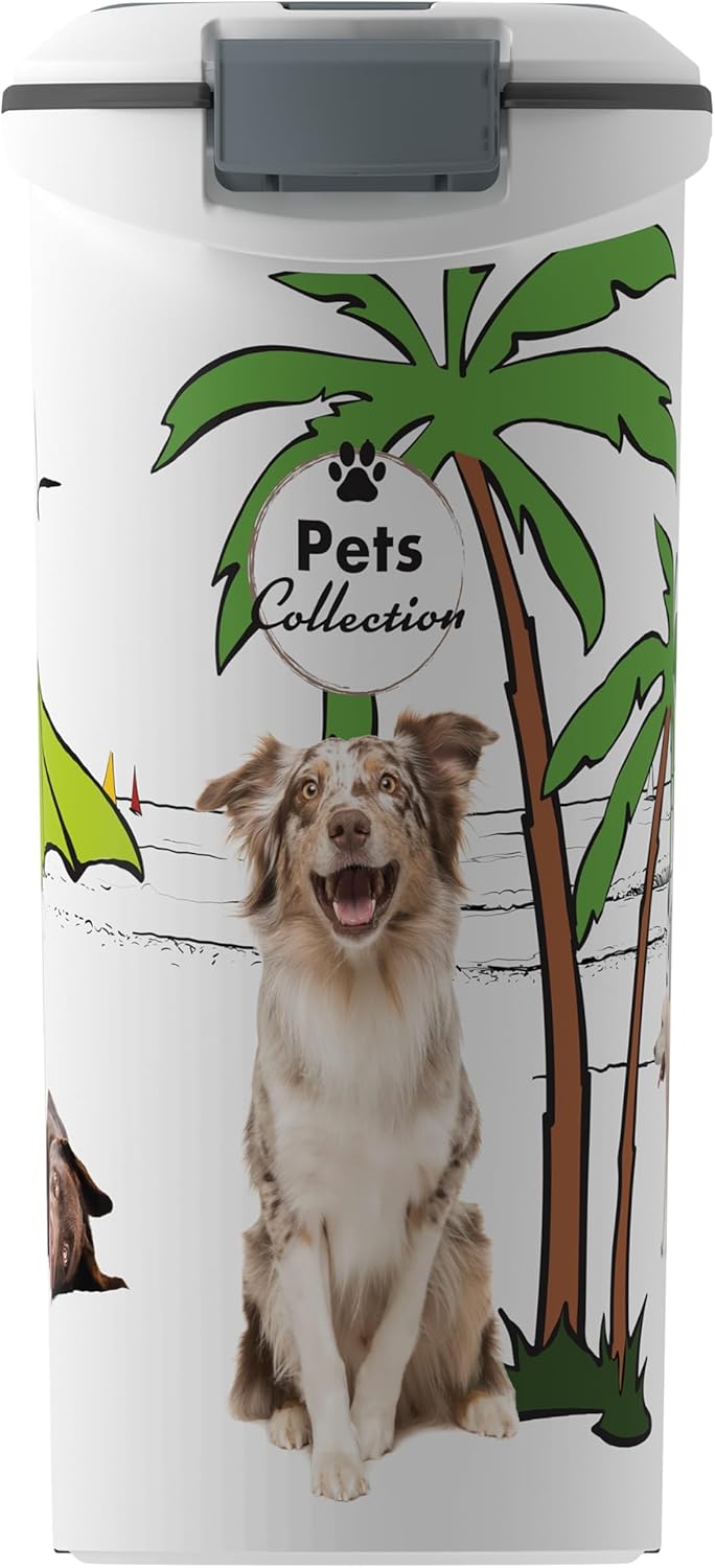 Curver Futterbehälter für Hunde – 20 kg / 54 l – Pets Collection – grosse luftdichte Aufbewahrung fü