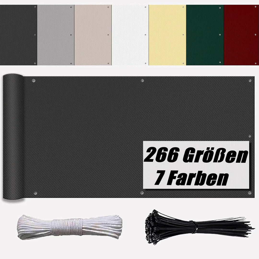 Ufamiluk balkonbespannung 80 cm hoch Anthrazit Balkon Windschutz Stoff HDPE Wetterfest Blickdichte U