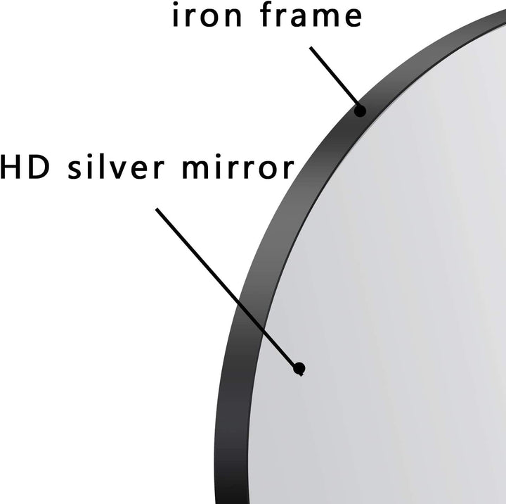 Wandspiegel tiefer Metallrahmen,60 cm runder Rahmen, zeitgenössisch, gebürstetes Glasscheibe tiefes