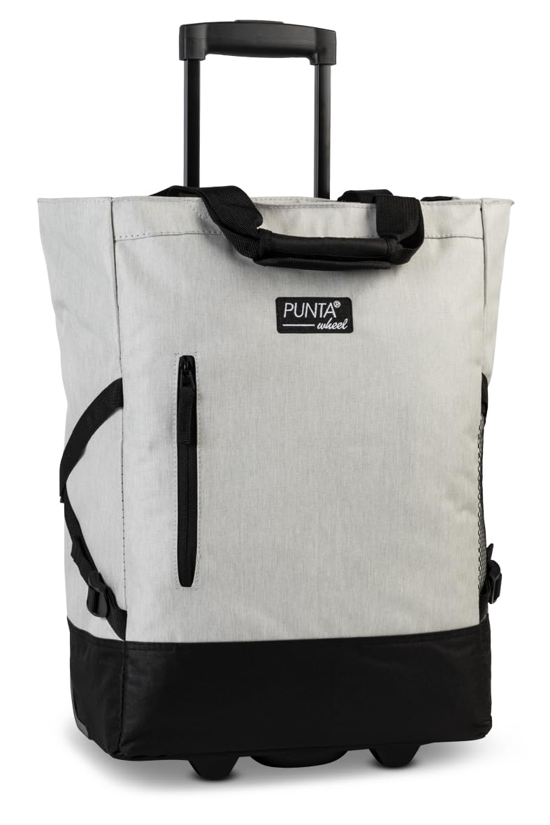 Punta® Einkaufstrolley 33L Hellgrau | Einkaufstrolley modern mit Skater-Rollen – leise & leichtgängi