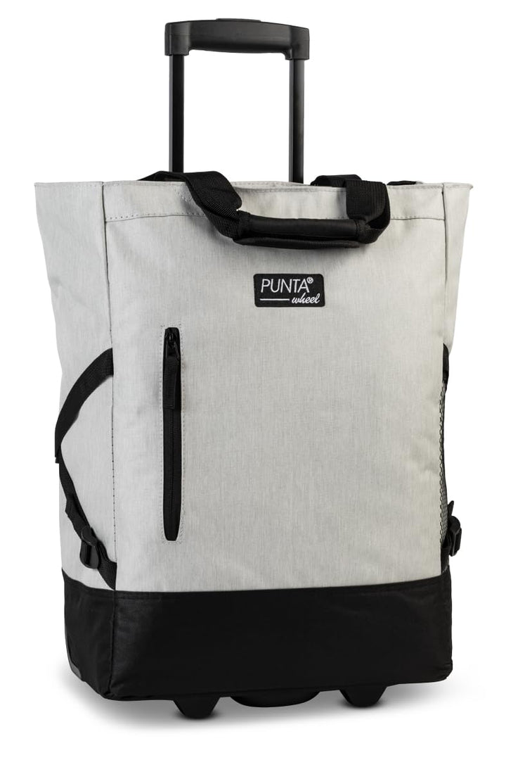 Punta® Einkaufstrolley 33L Hellgrau | Einkaufstrolley modern mit Skater-Rollen – leise & leichtgängi