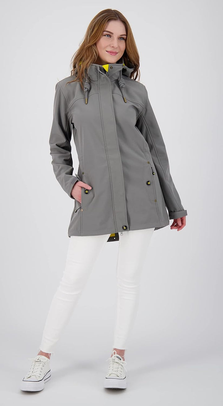 Ankerglut Damen Softshellmantel Kurzmantel mit Kapuze Gefüttert Übergangsjacke #Ankerglutbrise Softs