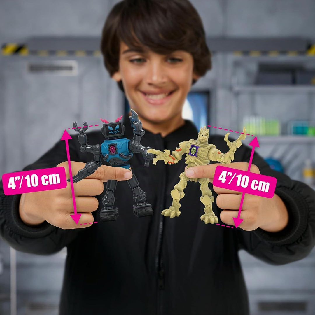 MrBeast Lab Hybrids Mehrfachpackung, Verschiedene Hybrid-Teile und 2 Actionfiguren zum Kombinieren,