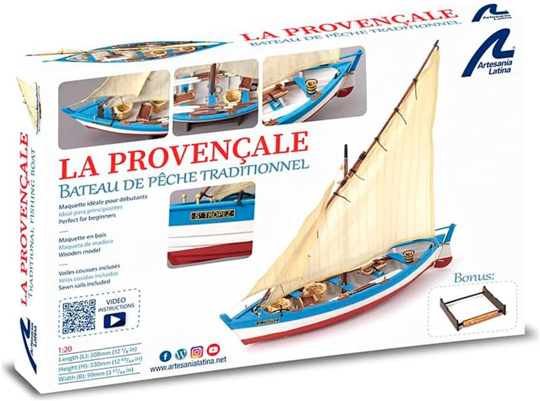 Artesania Latina - Holzmodellschiff - Französische Fischerboot La Provençale - Modell 19017-N, Masss