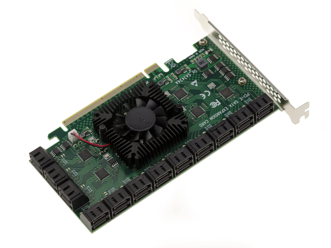 KALEA-INFORMATIQUE PCI Express PCIe 3.0 x16-Controller-Karte mit 24 Ports für SATA-6G-Festplatten. C