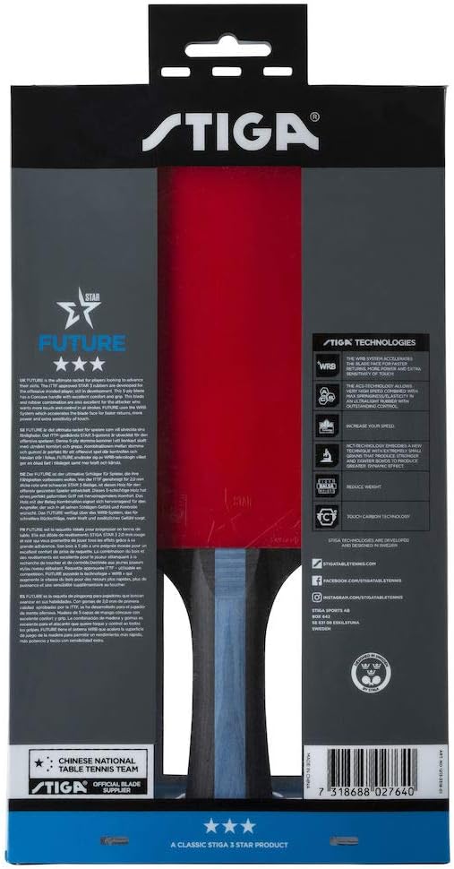 STIGA Future 3-Star Tischtennisschläger rot/schwarz Einzelbett, Einzelbett