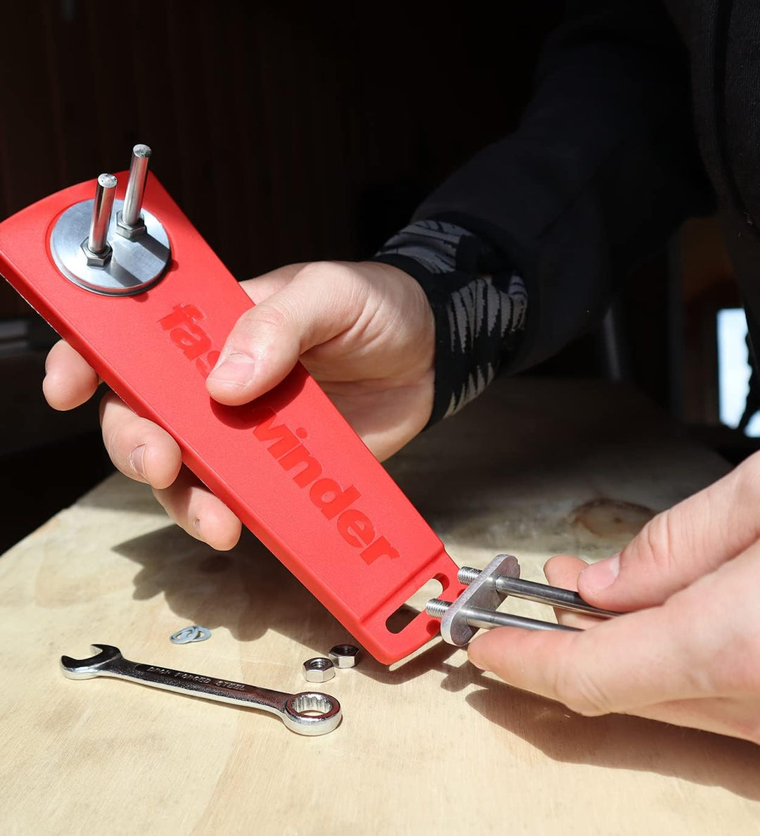 fastwinder, Spanngurtaufroller für Akkuschrauber, Spanngurtwickler, Zurrgurtaufroller für Spanngurte