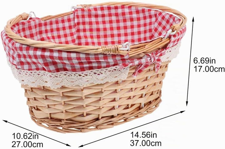 BESTonZON Picknickkorb aus Weide, geflochtener Korb mit Liner &amp; Henkel – Deko &amp; Aufbewahrung für Cam