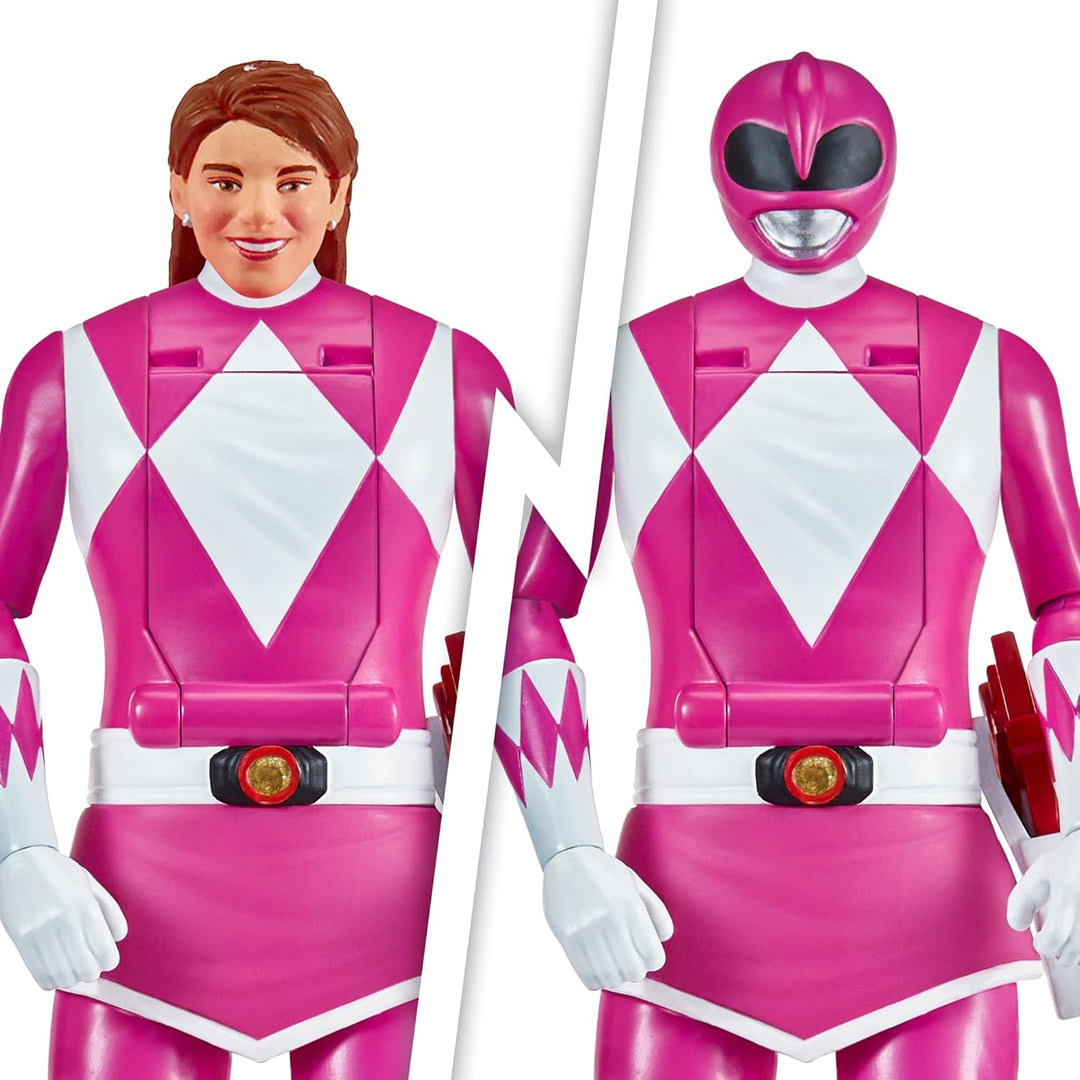 Power Rangers - Auto-Morphin, 2-in-1-Figur mit Gelenken, 15 cm, Ranger Rosa – Kim, für Kinder ab 4 J
