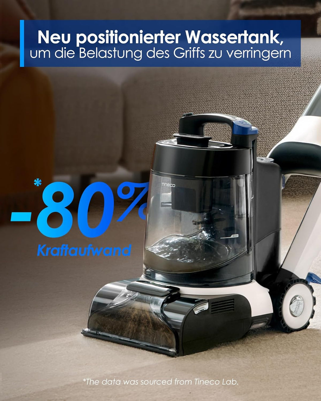 Tineco CARPET ONE Cruiser Teppichreiniger Nasssauger, Smartes Polsterreiniger Waschsauger mit 3-Stuf