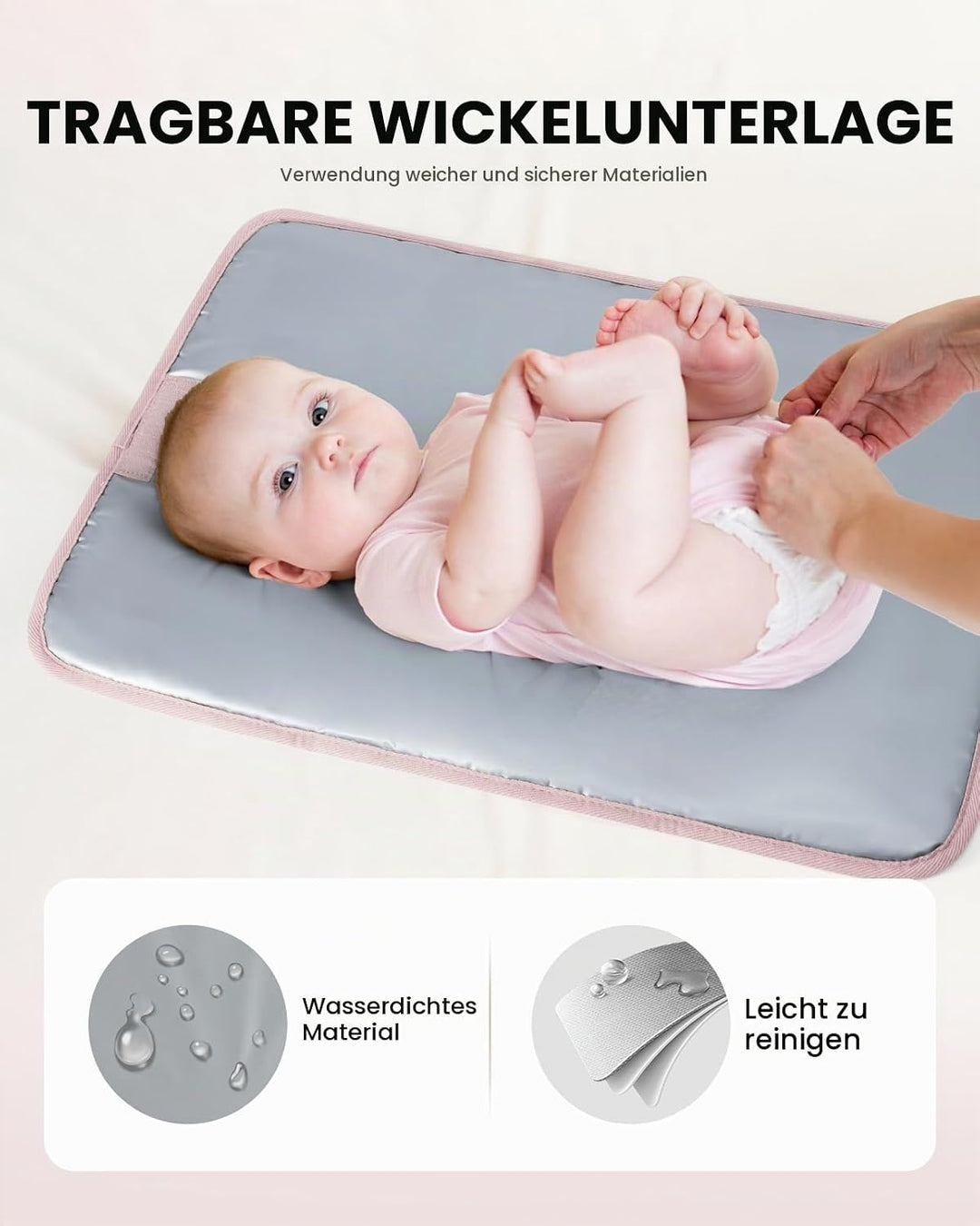 LOVEVOOK Wickelrucksack Baby Wickeltasche Rucksack mit Wickelauflage Lässig Diaper Bag mit Kinderwag