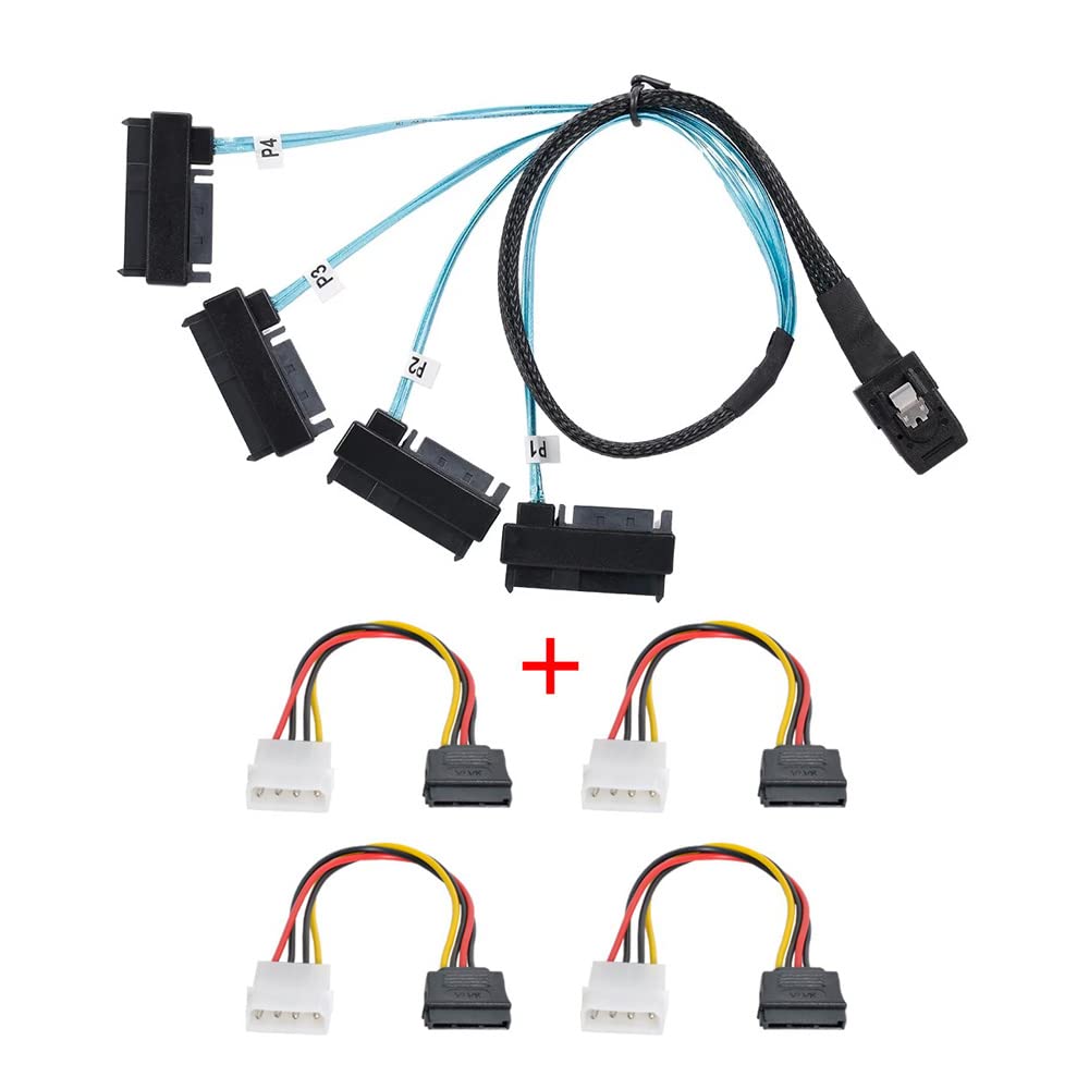 CY Kabel Internes Mini SAS 4X SFF-8087 36Pin Host auf SAS Festplatte SFF-8482 29Pin Target Fanout Ka