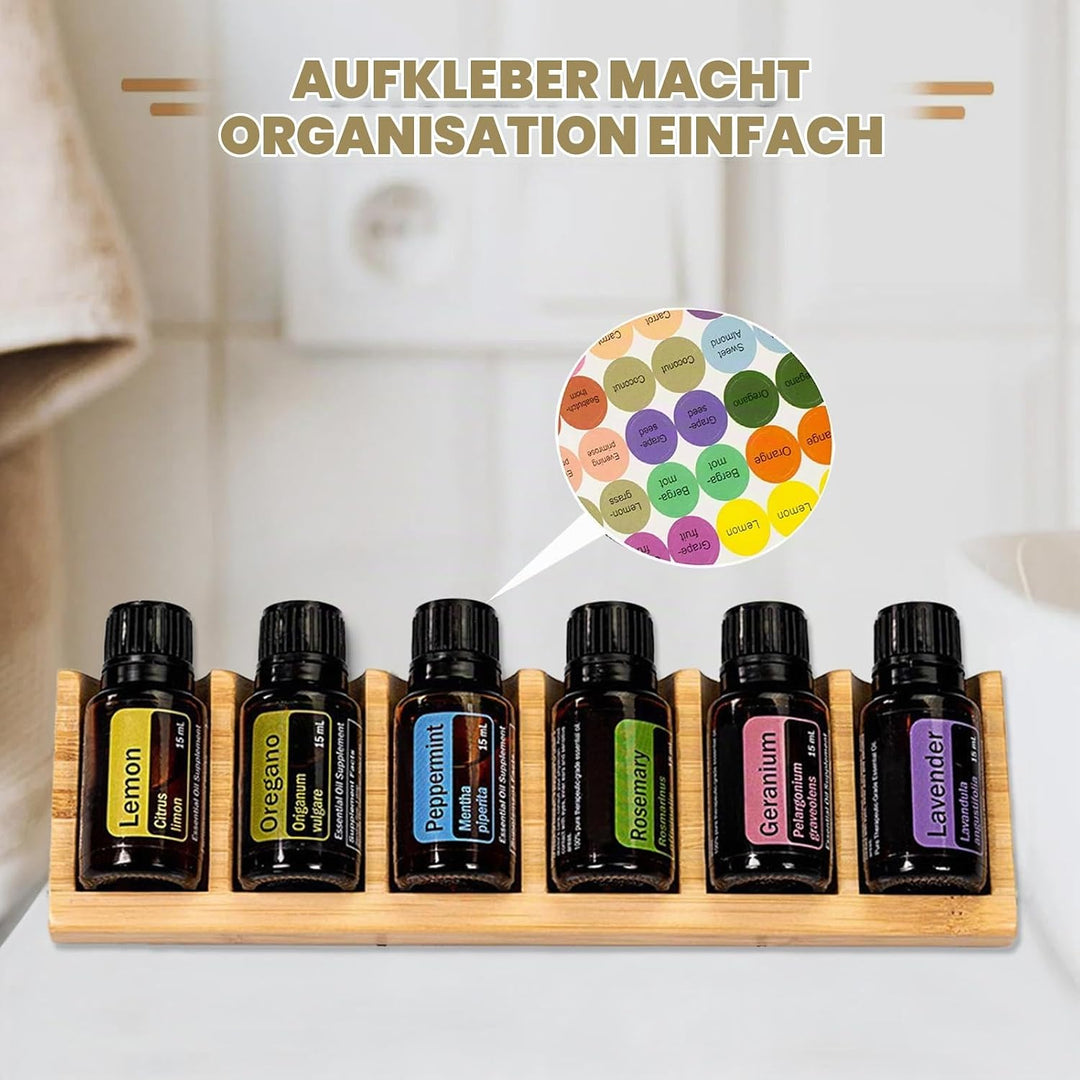 6 Loch Hölzern für Ätherisches Öl Display Ständer, Aromatherapie Öle Organizer – 2 Stück Ätherische