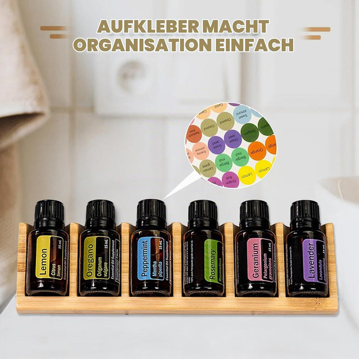 6 Loch Hölzern für Ätherisches Öl Display Ständer, Aromatherapie Öle Organizer – 2 Stück Ätherische