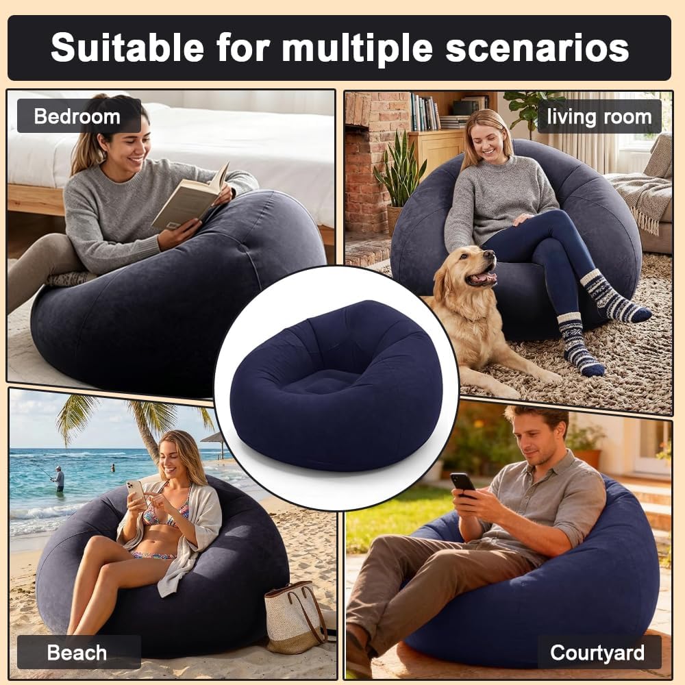 Aufblasbarer Sitzsack, Aufblasbarer Sessel, Sitzsack Aufblasbar Mit Luftpumpe, Aufblasbares Stuhl So