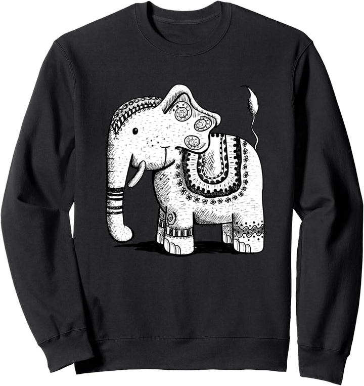 Indischer Mandala Elefant I Muster Elefantenmotiv Sweatshirt