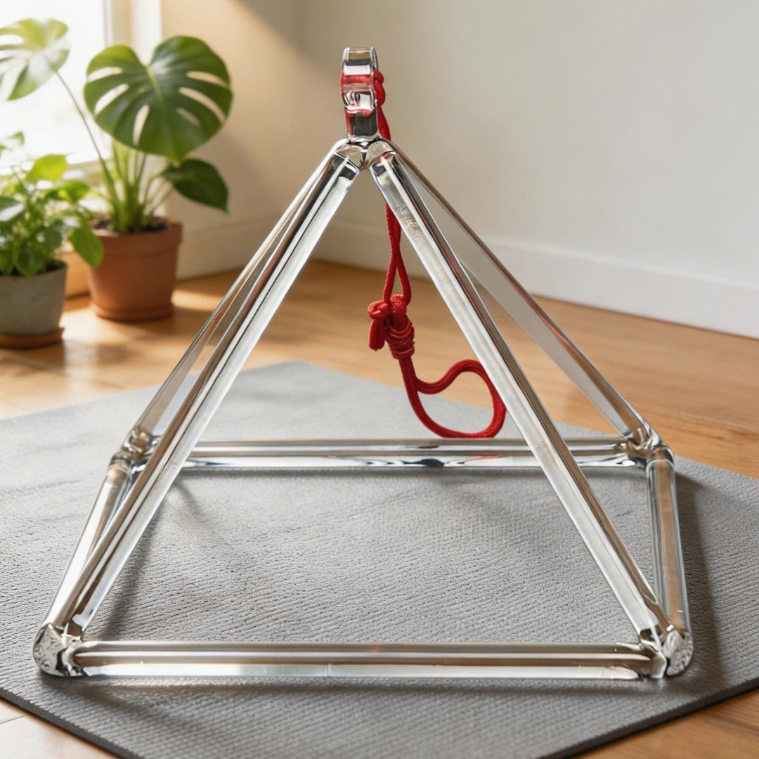 ENERGYSOUND Klangpyramide, Heilquarz, klare Kristalle, 15,2 cm, Kristall-Klangschale 6 inch crystal