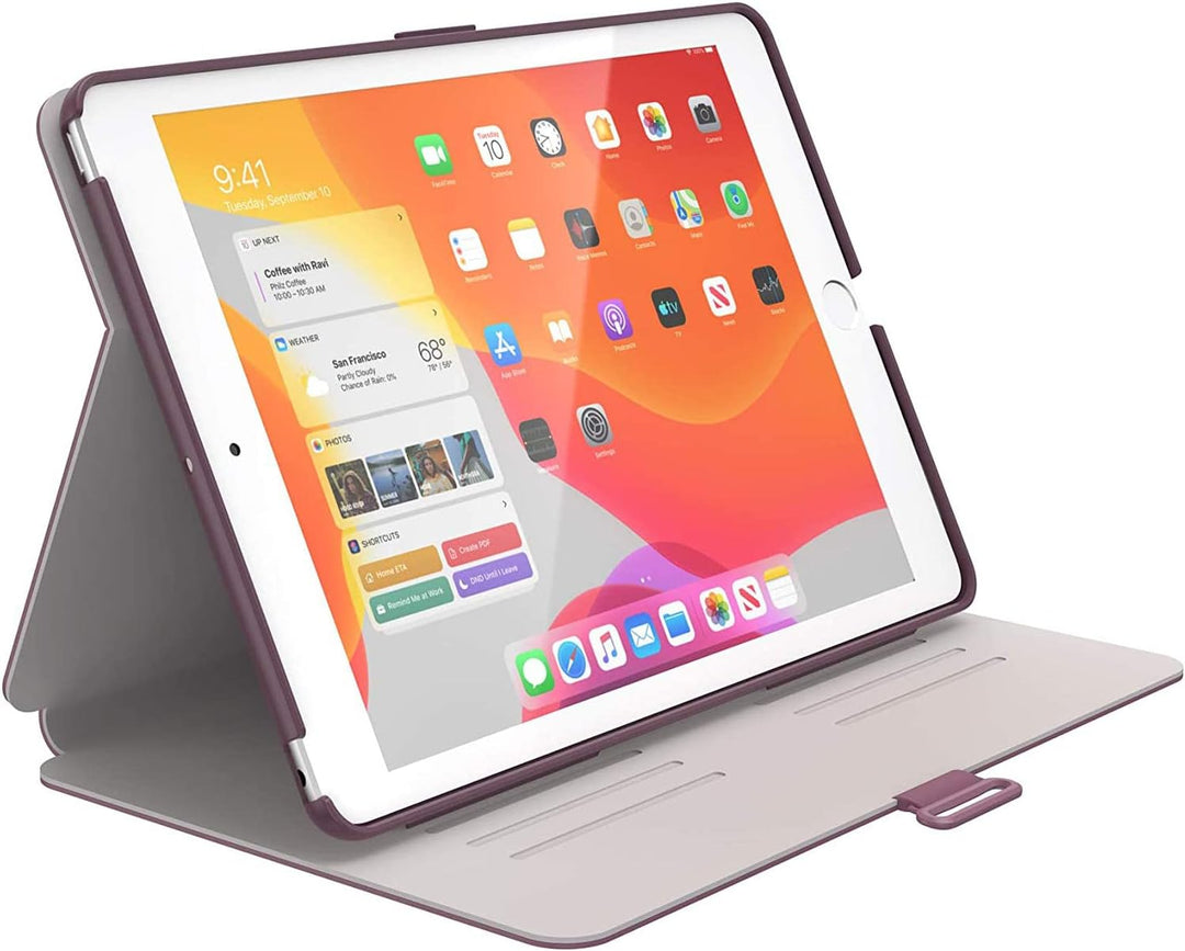 Speck Products BalanceFolio iPad 10,2 Zoll Hülle und Ständer (2019), Plumberry Purple/Crushed Purple