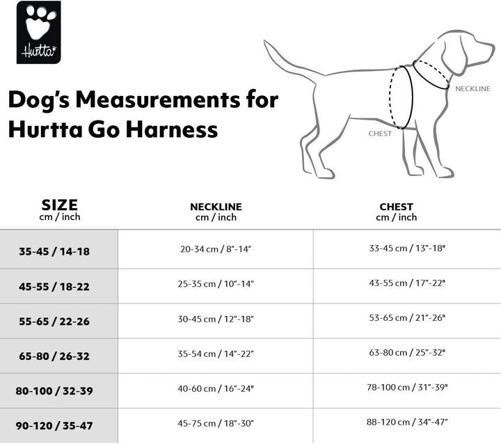 Hurtta Go Harness Hundegeschirr für kleine Hunde, gepolstert, vorne verstellbar, mit Griff und Refle