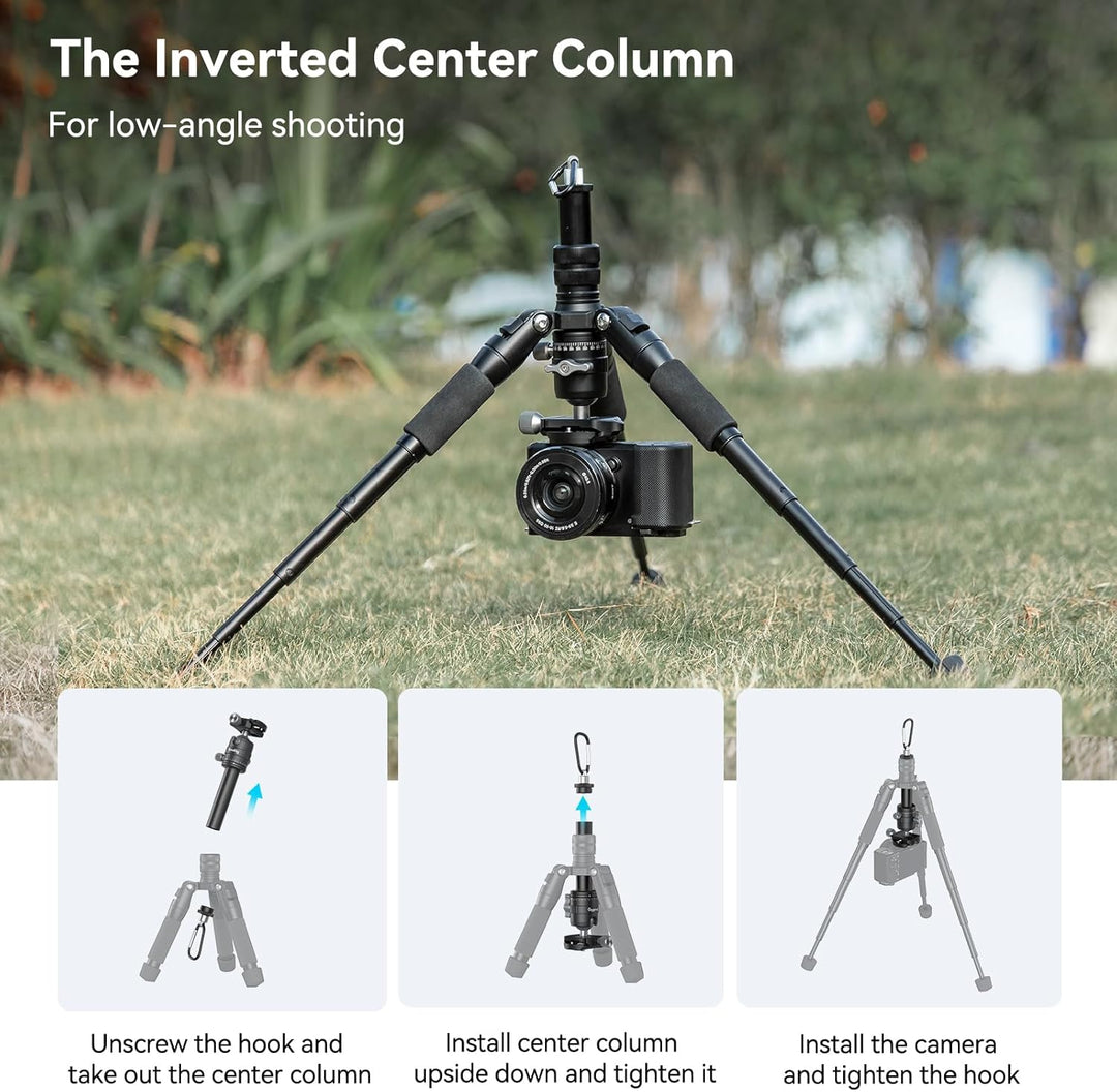 SMALLRIG Aluminium Mini Stativ Tripod 20"/52 cm Desktop Stativ mit 360° Kugelkopf, kompaktes Kamera