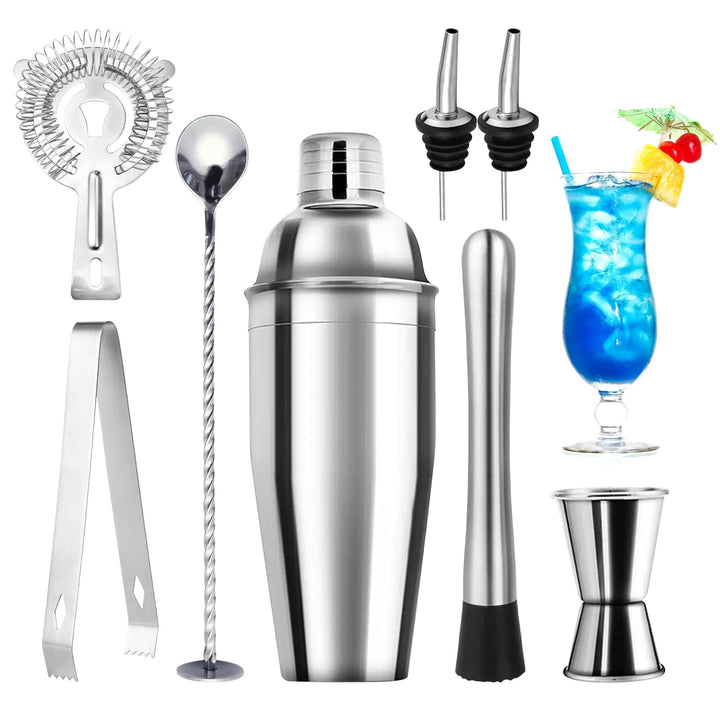 talifoca Cocktail Shaker Set, 8 Stück Edelstahl Cocktail Mix Set, 750 ML cocktail set, edelstahl sha