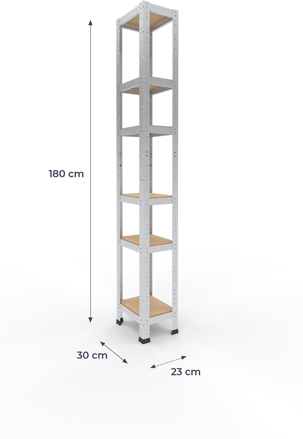 shelfplaza® 180x23x30cm Home Schwerlastregal verzinkt/Metallregal mit 6 Böden/Kellerregal Metall, Ga