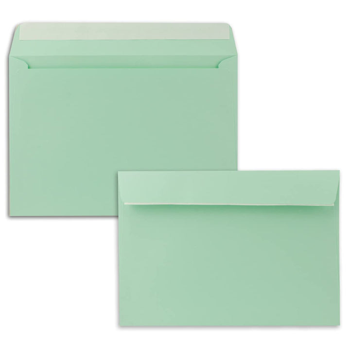 300x Briefumschläge DIN C5 Mintgrün (Grün)- 16,2 x 22,9 cm - Haftklebung - Edle Kuverts für grosse E