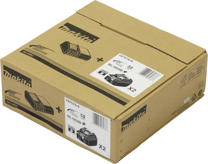 Makita Power Source Kit (2x Werkzeugakku mit Ladestation, Ersatzakkus für Elektrowerkzeuge von Makit