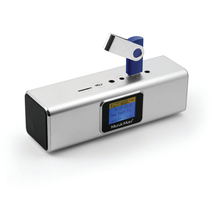 Musicman MA Soundstation Stereo-Lautsprecher mit integriertem Akku und LCD Display (MP3 Player, Radi