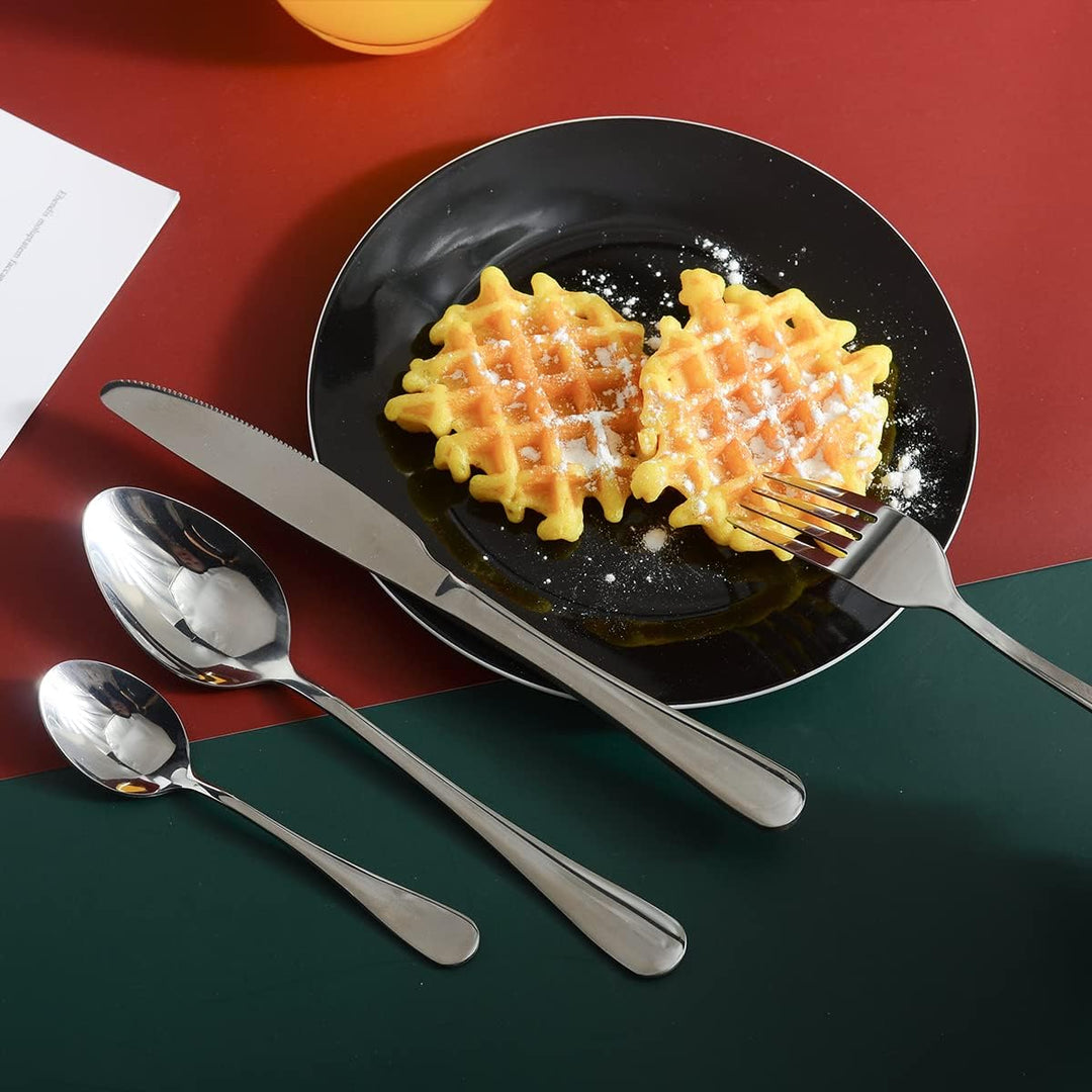 16-teilig Besteck Set Edelstahl Cutlery Inklusive Löffel Messer und Gabeln Besteckset Service für 4,