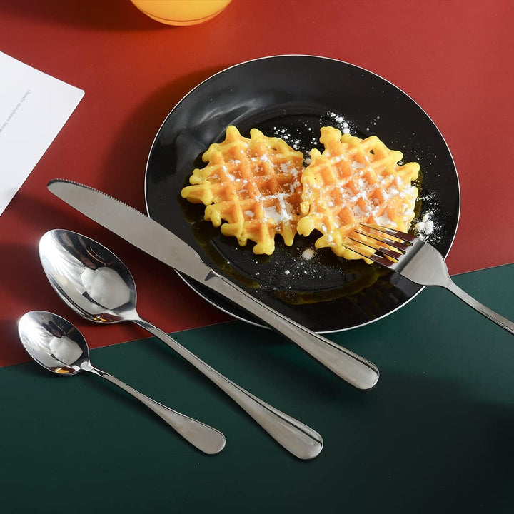 16-teilig Besteck Set Edelstahl Cutlery Inklusive Löffel Messer und Gabeln Besteckset Service für 4,